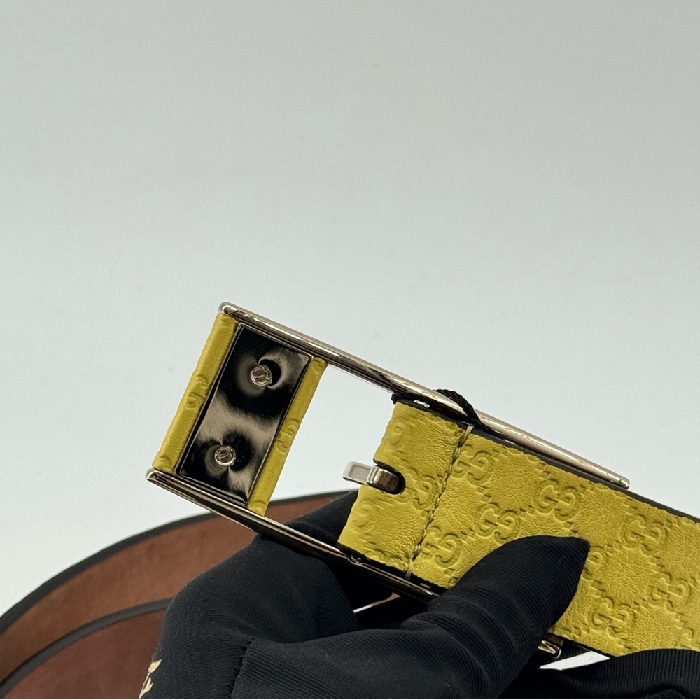 Gucci Yellow Monogram Belt - Picture 6 of 9